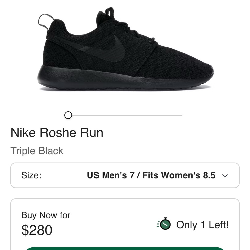 Nike Roshe Triple Black Sneakers